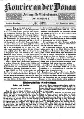 Kourier an der Donau (Donau-Zeitung) Samstag 21. November 1846