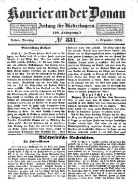 Kourier an der Donau (Donau-Zeitung) Dienstag 1. Dezember 1846