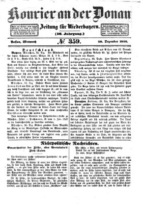 Kourier an der Donau (Donau-Zeitung) Mittwoch 30. Dezember 1846