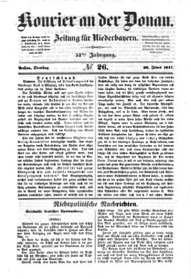 Kourier an der Donau (Donau-Zeitung) Dienstag 26. Januar 1847