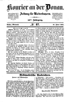 Kourier an der Donau (Donau-Zeitung) Mittwoch 27. Januar 1847