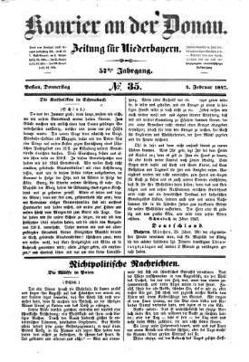 Kourier an der Donau (Donau-Zeitung) Donnerstag 4. Februar 1847