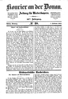 Kourier an der Donau (Donau-Zeitung) Sonntag 7. Februar 1847