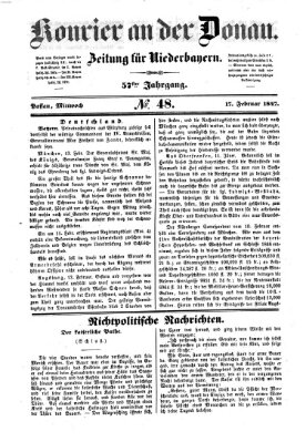 Kourier an der Donau (Donau-Zeitung) Mittwoch 17. Februar 1847