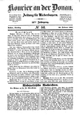 Kourier an der Donau (Donau-Zeitung) Dienstag 23. Februar 1847