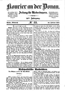 Kourier an der Donau (Donau-Zeitung) Mittwoch 24. Februar 1847