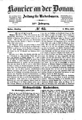 Kourier an der Donau (Donau-Zeitung) Samstag 6. März 1847