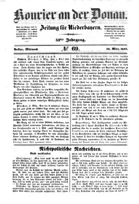 Kourier an der Donau (Donau-Zeitung) Mittwoch 10. März 1847