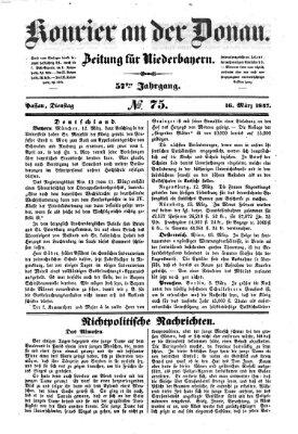 Kourier an der Donau (Donau-Zeitung) Dienstag 16. März 1847