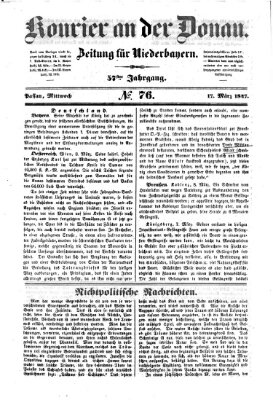 Kourier an der Donau (Donau-Zeitung) Mittwoch 17. März 1847