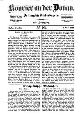 Kourier an der Donau (Donau-Zeitung) Samstag 3. April 1847