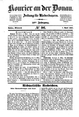 Kourier an der Donau (Donau-Zeitung) Mittwoch 7. April 1847