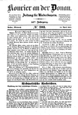 Kourier an der Donau (Donau-Zeitung) Mittwoch 14. April 1847