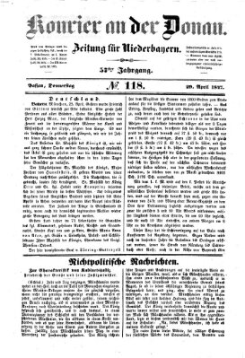 Kourier an der Donau (Donau-Zeitung) Donnerstag 29. April 1847