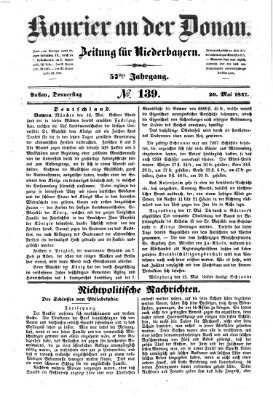 Kourier an der Donau (Donau-Zeitung) Donnerstag 20. Mai 1847