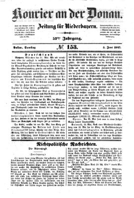 Kourier an der Donau (Donau-Zeitung) Samstag 5. Juni 1847