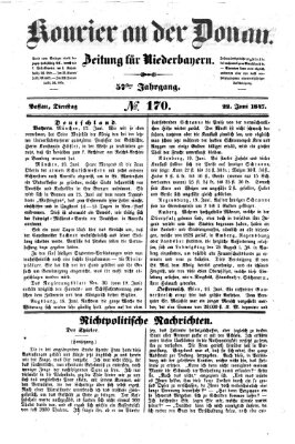 Kourier an der Donau (Donau-Zeitung) Dienstag 22. Juni 1847