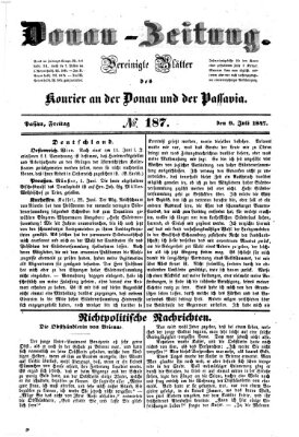 Donau-Zeitung Freitag 9. Juli 1847