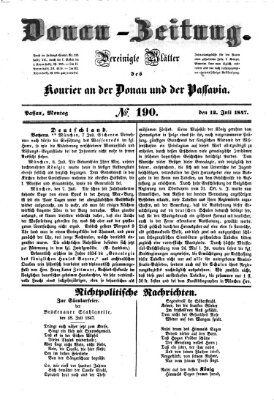 Donau-Zeitung Montag 12. Juli 1847