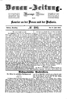 Donau-Zeitung Samstag 17. Juli 1847