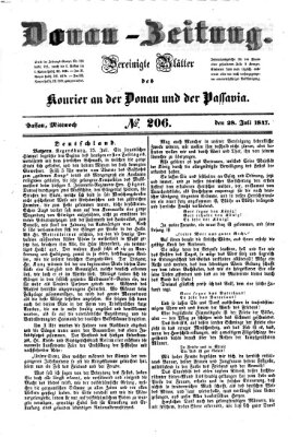 Donau-Zeitung Mittwoch 28. Juli 1847