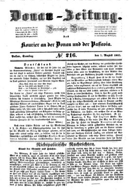 Donau-Zeitung Samstag 7. August 1847