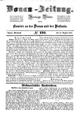 Donau-Zeitung Mittwoch 11. August 1847