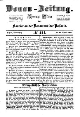 Donau-Zeitung Donnerstag 12. August 1847