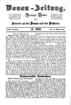 Donau-Zeitung Samstag 14. August 1847