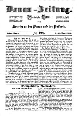 Donau-Zeitung Montag 16. August 1847