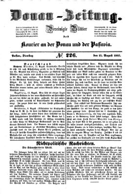 Donau-Zeitung Dienstag 17. August 1847