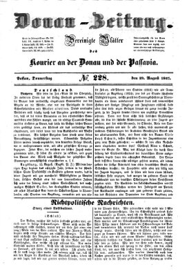 Donau-Zeitung Donnerstag 19. August 1847