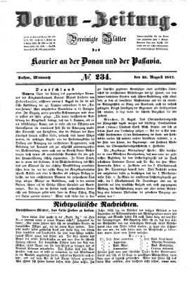 Donau-Zeitung Mittwoch 25. August 1847