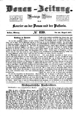 Donau-Zeitung Montag 30. August 1847