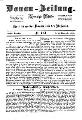Donau-Zeitung Samstag 11. September 1847