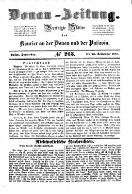 Donau-Zeitung Donnerstag 23. September 1847