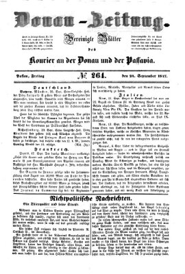 Donau-Zeitung Freitag 24. September 1847