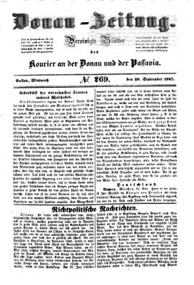 Donau-Zeitung Mittwoch 29. September 1847