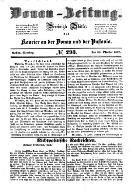 Donau-Zeitung Samstag 23. Oktober 1847