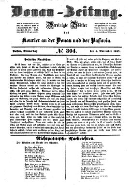 Donau-Zeitung Donnerstag 4. November 1847