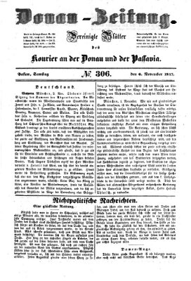 Donau-Zeitung Samstag 6. November 1847