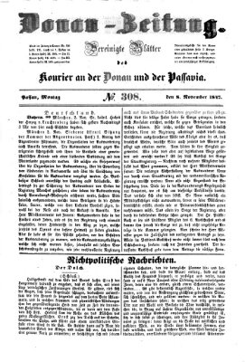 Donau-Zeitung Montag 8. November 1847