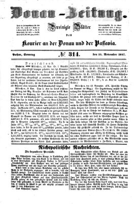 Donau-Zeitung Sonntag 14. November 1847