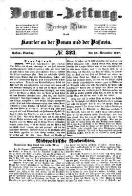 Donau-Zeitung Dienstag 23. November 1847