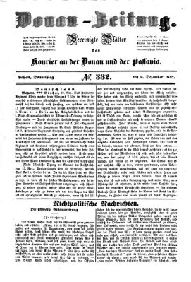 Donau-Zeitung Donnerstag 2. Dezember 1847