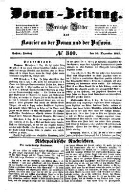 Donau-Zeitung Freitag 10. Dezember 1847