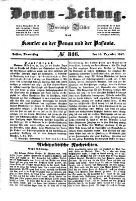 Donau-Zeitung Donnerstag 16. Dezember 1847