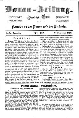 Donau-Zeitung Donnerstag 20. Januar 1848