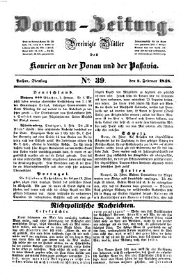 Donau-Zeitung Dienstag 8. Februar 1848