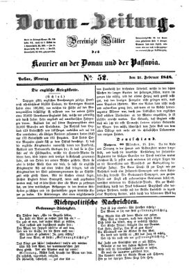 Donau-Zeitung Montag 21. Februar 1848